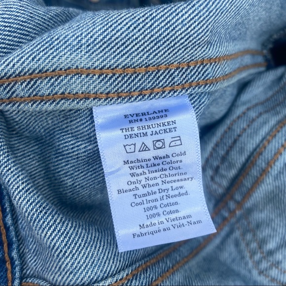 EVERLANE The Shrunken Denim Jacket Size XS - Picture 6 of 8